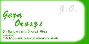 geza oroszi business card