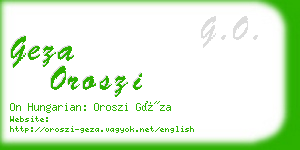 geza oroszi business card